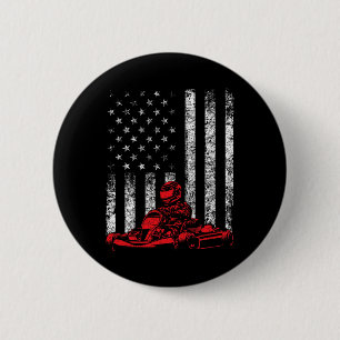 Go Kart Rennen - Go Karting USA Amerikanische Flag Button