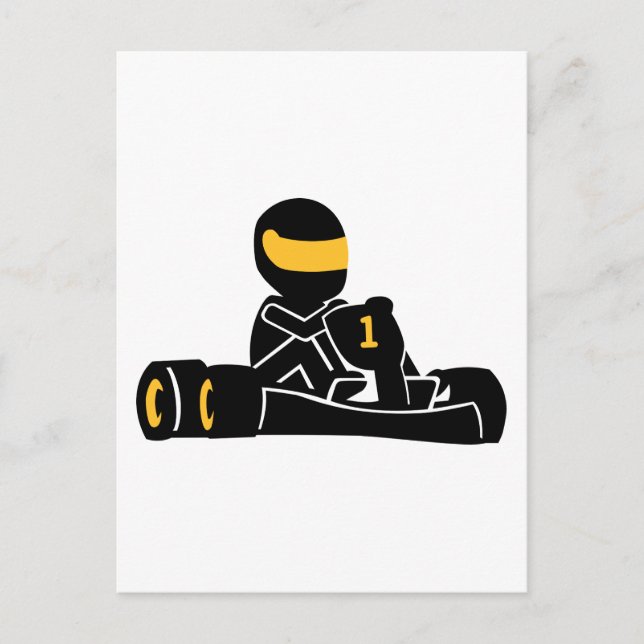 Go-Kart-Rennen Postkarte (Vorderseite)
