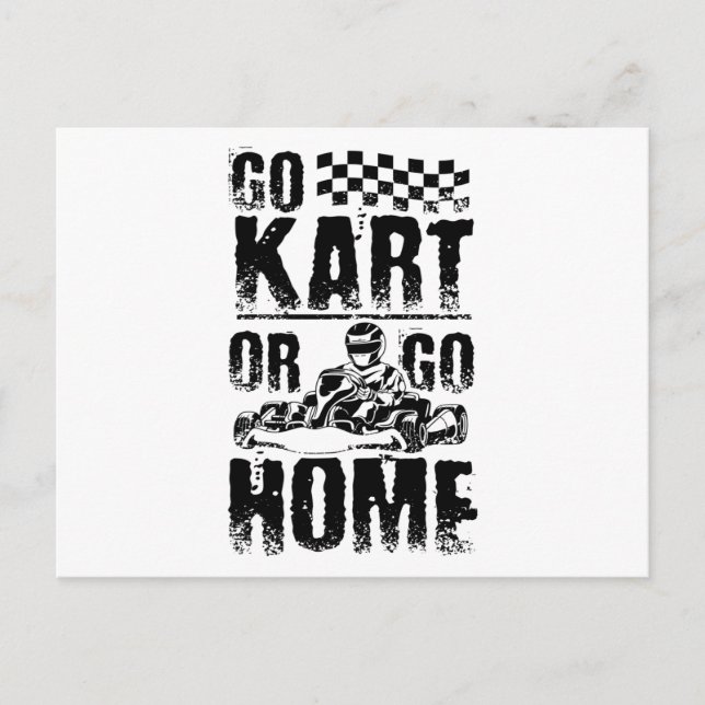 Go Kart Zuhause Postkarte (Vorderseite)