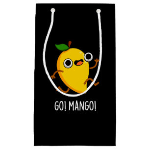 Go Mango Funny Running Mango Pun Dark BG Kleine Geschenktüte