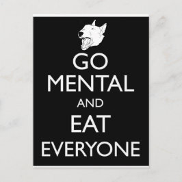 Go Mental Bull Terrier Postkarte