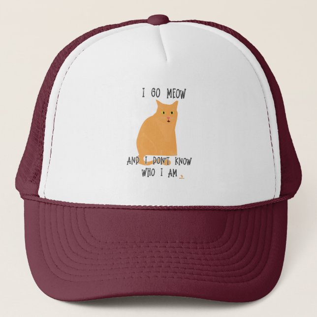 Go Meow Funny Cat Cartoon Fun Slogan Truckerkappe (Vorderseite)
