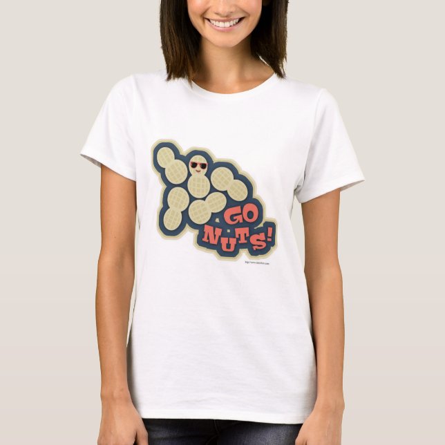 Go Nuts Funny Snack Food Cartoon Design T-Shirt (Vorderseite)