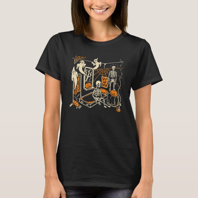 Go Out Trick oder Treat Skeleton Ghost Pumpkin Hap T-Shirt (Vorderseite)