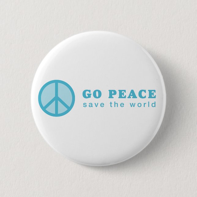 Go Peace (blau) Button (Vorderseite)