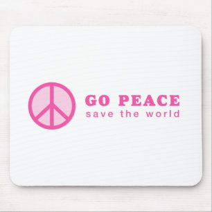 Go Peace (rosa) Mousepad