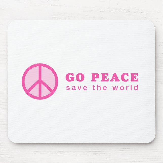 Go Peace (rosa) Mousepad (Vorne)