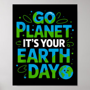 Go Planet Ihr erdtägliches Öko-freundliches Design Poster