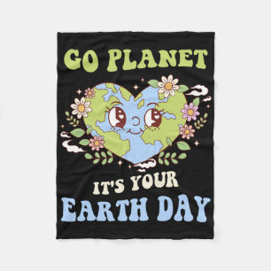 Go Planet Ihre Erde Tag 2025 Lehrer Kinder reduzie Fleecedecke