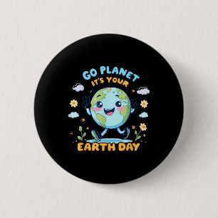 Go Planet Ihre Erde Tag 2025 Niedlich Teacher Sch Button