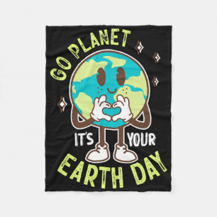Go Planet Ihre Erde Tag Niedlich Kawaii Earth Boy Fleecedecke
