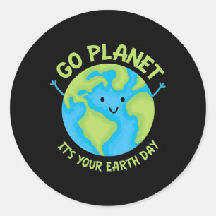 Go Planet ist Ihr Geburtstag Kawaii Niedlicher Tag Runder Aufkleber