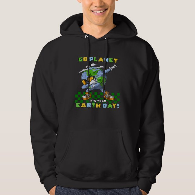 GO PLANET IT S YOUR EARTH DAY Dabbing  for Kids Hoodie (Vorderseite)