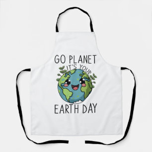 Go Planet sein Earth Day Lehrer Kinder Niedliches  Schürze