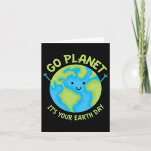 Go Planet sein Geburtstag Niedlicher Erde Tag Gesi Karte