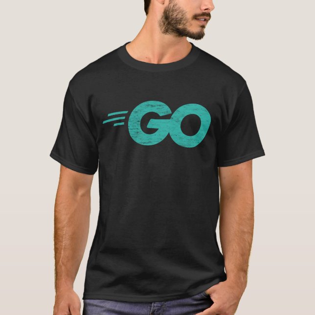 Go Programming Language mit Go-Logo bedrückt T-Shirt (Vorderseite)