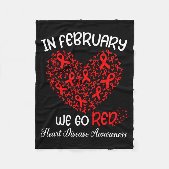 Go Red - American Heart Month Awareness In Februar Fleecedecke (Vorderseite)