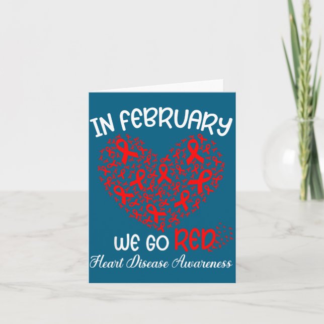 Go Red - American Heart Month Awareness In Februar Karte (Vorderseite)