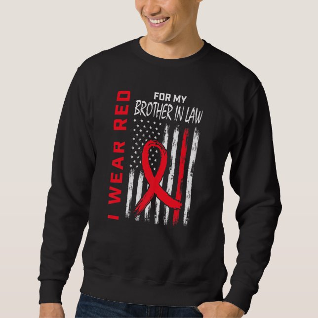 Go Red Brother In Law Heart Disease Awareness Amer Sweatshirt (Vorderseite)