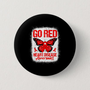 Go Red Butterfly & Red Ribbon Herzkrankheit Aw Button
