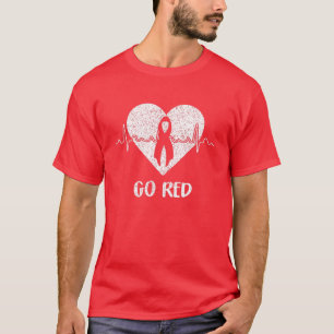 Go Red Day Heart Ribbon Herz-Krankheit Monat Gesch T-Shirt