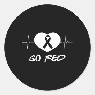 Go Red Day Herzband Shirt Geschenk Herzkrankheit M Runder Aufkleber