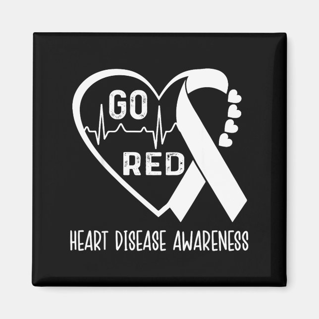 Go Red - February American Heart Health Month Awar Magnet (Vorne)