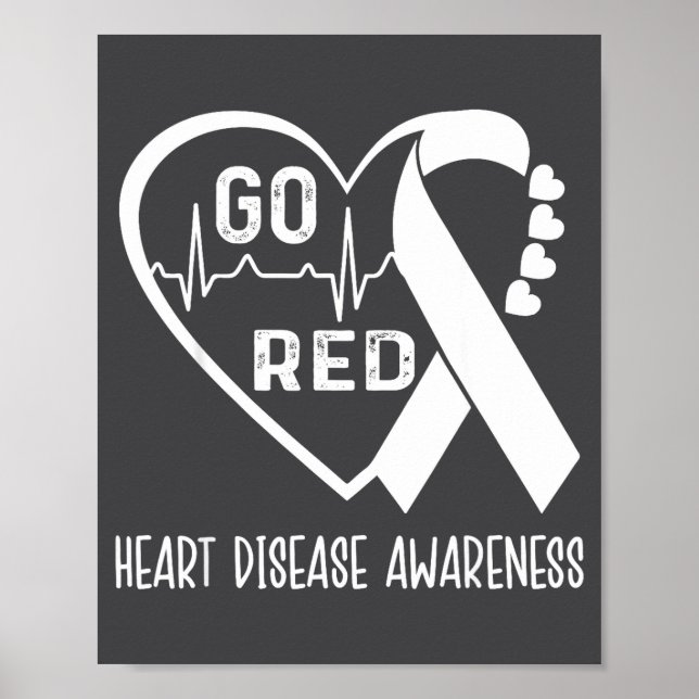 Go Red - February American Heart Health Month Awar Poster (Vorne)