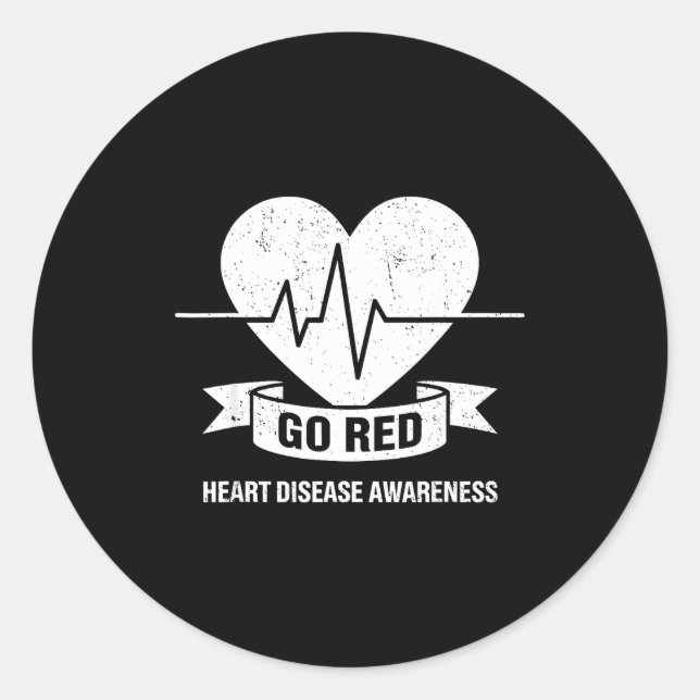 Go Red For Women American Chd Heart Disease Month  Runder Aufkleber (Vorderseite)