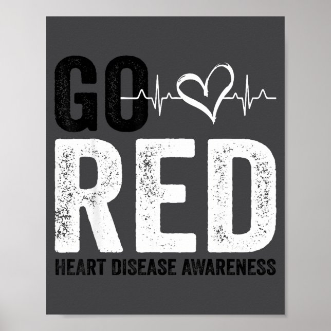 Go Red For Women American Heart Disease Month Awar Poster (Vorne)