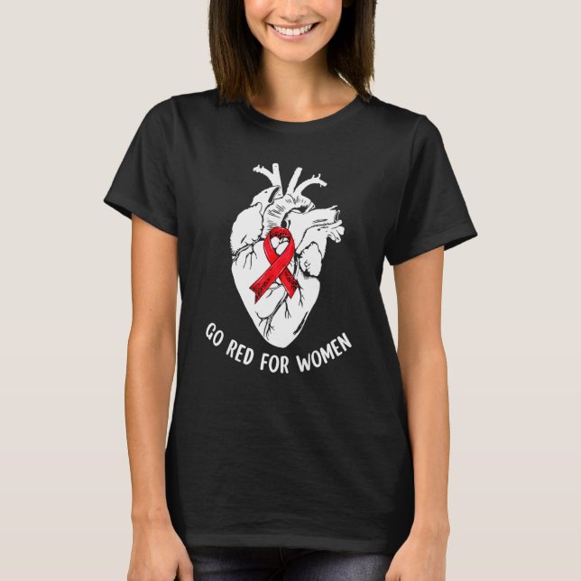 Go Red For Women Heart Health Awareness Cardiac Nu T-Shirt (Vorderseite)