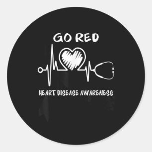 Go Red Heart Disease Awareness Month Runder Aufkleber