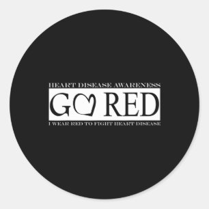Go Red Heart Health Month Tee Amerikanische Herzge Runder Aufkleber