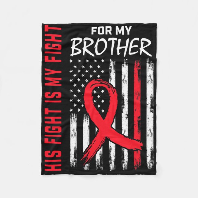 Go Red His Fight Brother Heart Disease Awareness F Fleecedecke (Vorderseite)