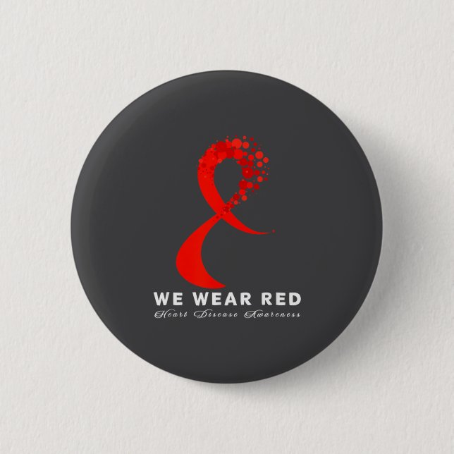 Go Red In February Heart Disease Awareness Health  Button (Vorderseite)