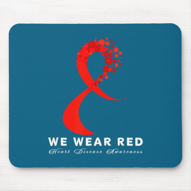 Go Red In February Heart Disease Awareness Health  Mousepad (Vorne)