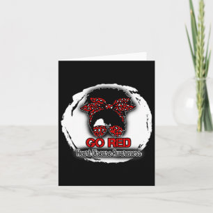 Go Red Messy Bun Women im Februar - Herzerkrankung Karte