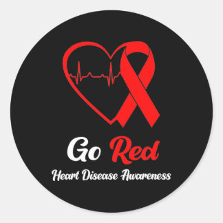 Go Red National Heart Disease Awareness Month Runder Aufkleber