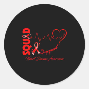 Go Red Support Squad Herzkrankheit-Bewusstsein Runder Aufkleber