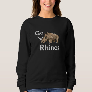Go Rhinos Football Baseball Basketball Cheer Schoo Sweatshirt