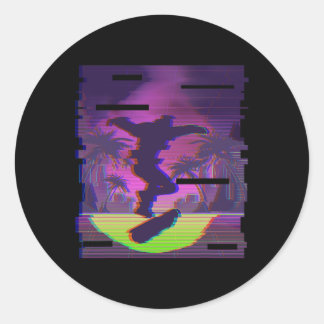 Go Skateboarding And Do Cool Tricks Runder Aufkleber