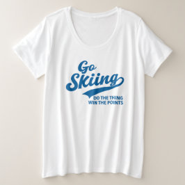 Go Skiing – Minimal Winter Sports Typography Desig Große Größe T-Shirt