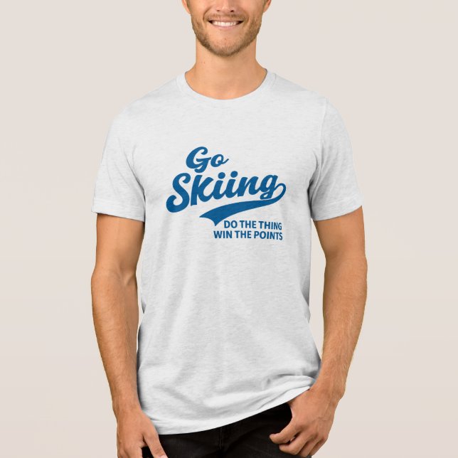 Go Skiing – Minimal Winter Sports Typography Desig Tri-Blend Shirt (Vorderseite)