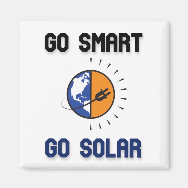 GO SMART GO SOLAR - ERNEUERBARE ENERGIE MAGNET (Vorne)