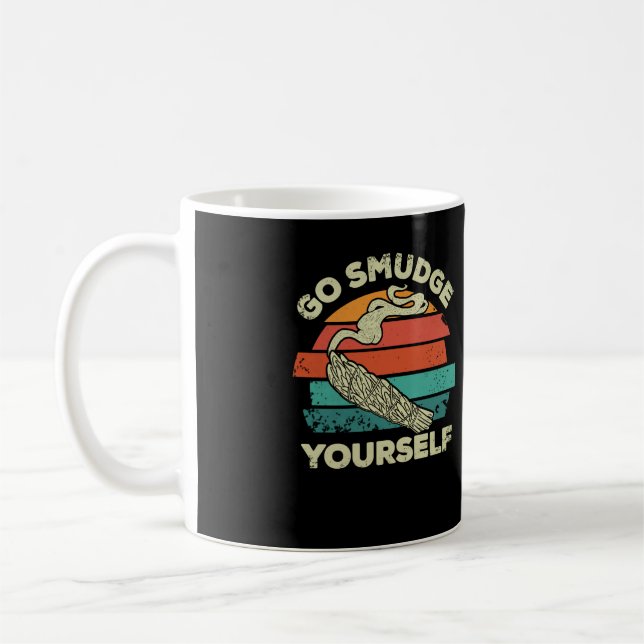 Go Smudge Sie selbst, Native American Retro Sunset Kaffeetasse (Links)