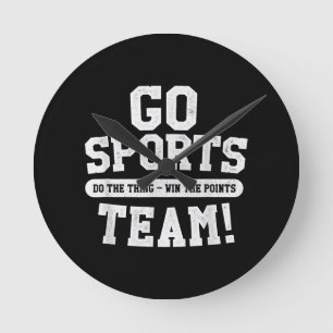 Go Sport Team! Funny Sports Runde Wanduhr