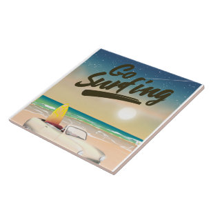 Go Surfing Travel Poster! Fliese