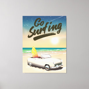 Go Surfing Travel Poster! Leinwanddruck