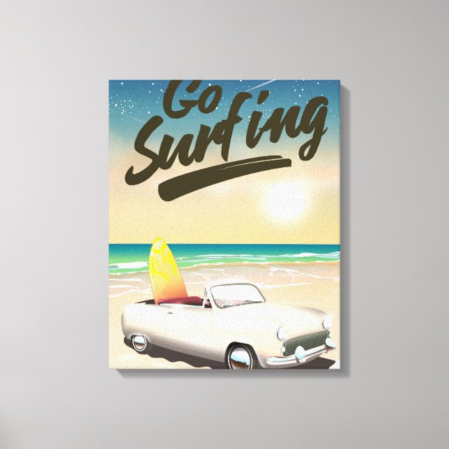 Go Surfing Travel Poster! Leinwanddruck (Vorderseite)
