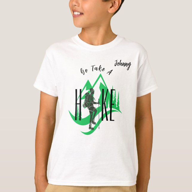 "Go take a wandern" Anpassbare Jungs T-Shirt (Vorderseite)